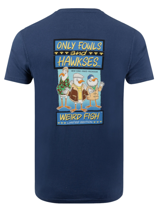 Weird Fish Only Fowls & Hawkses Navy Tee Navy