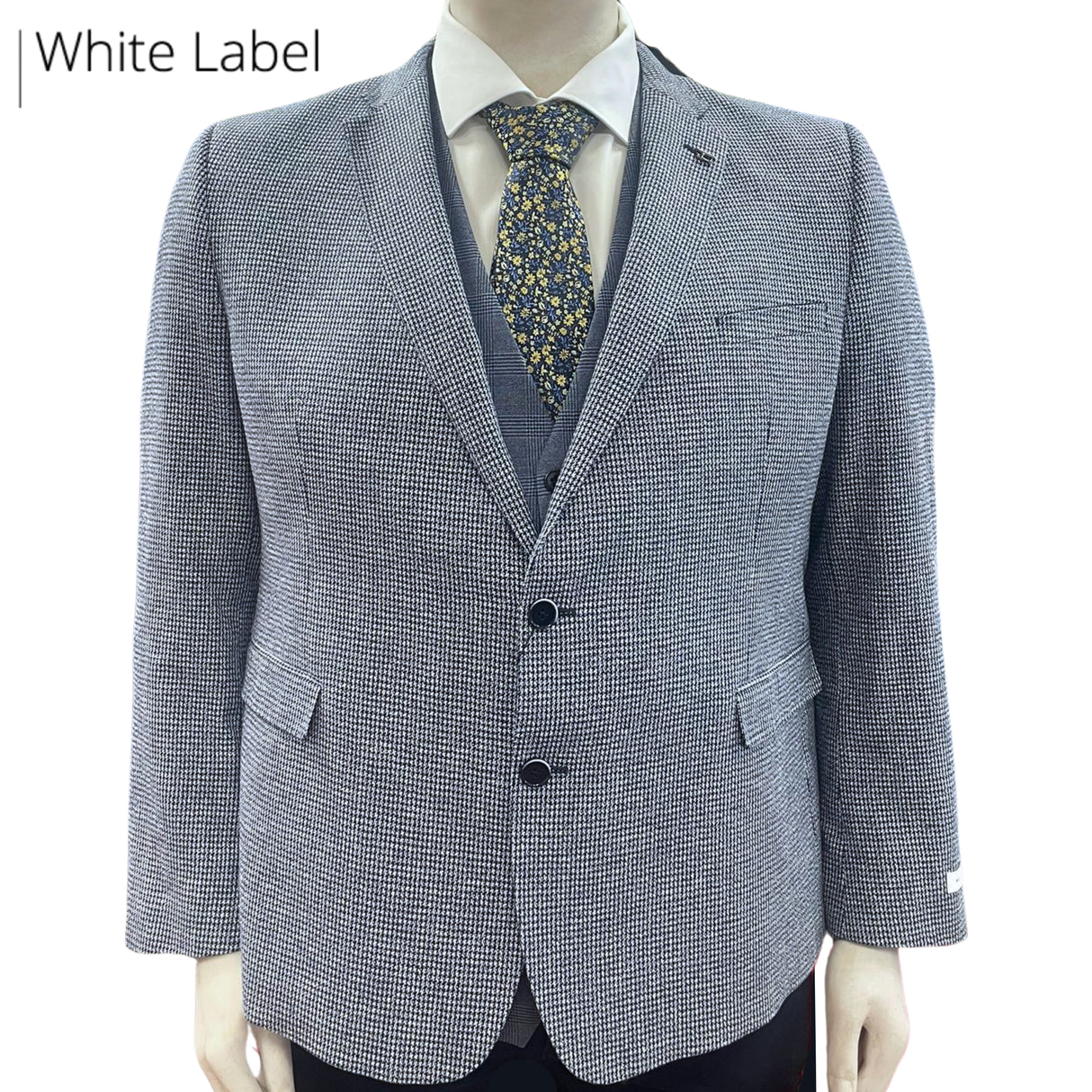 White Label Houndstooth Jasper Jacket Navy