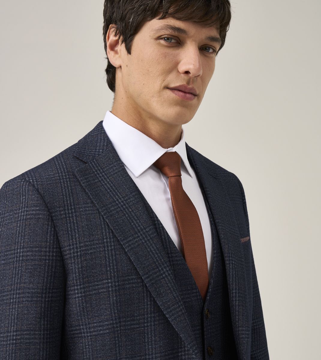 Skopes Woolf Navy Check Jacket Navy