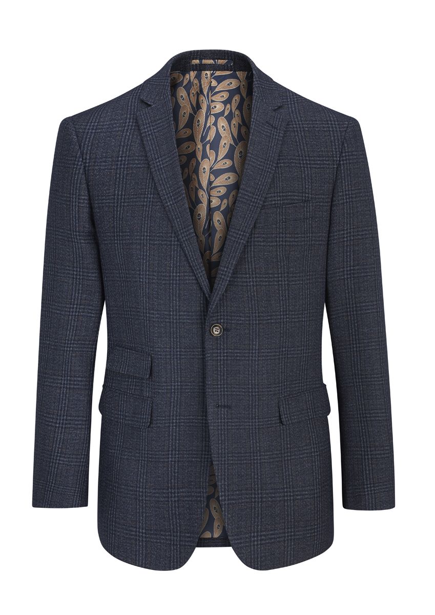 Skopes Woolf Navy Check Jacket Navy