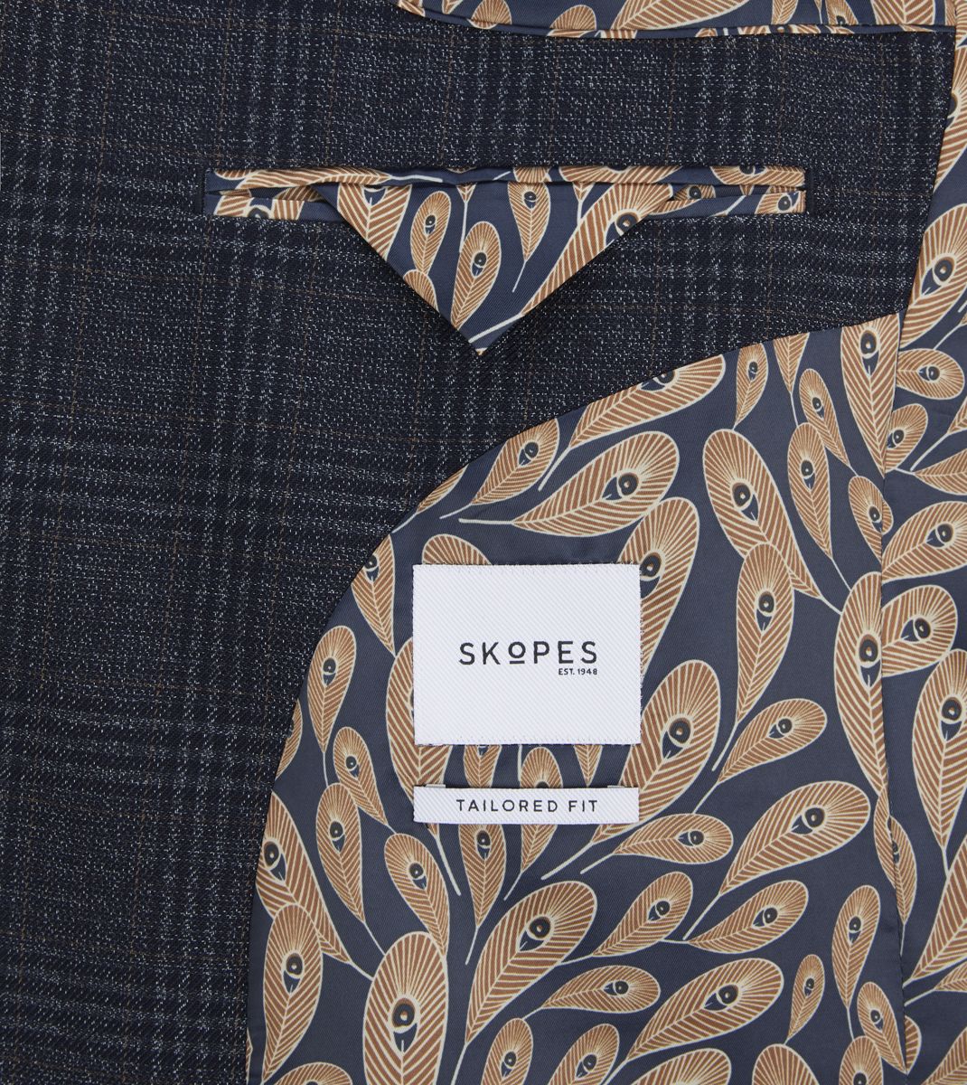 Skopes Woolf Navy Check Jacket Navy