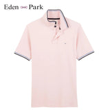 Eden Park Tipped Collar Pink Polo Shirt Pink