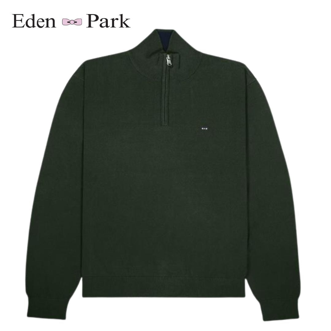 Eden Park Classic Quarter Zip Green Knit Green