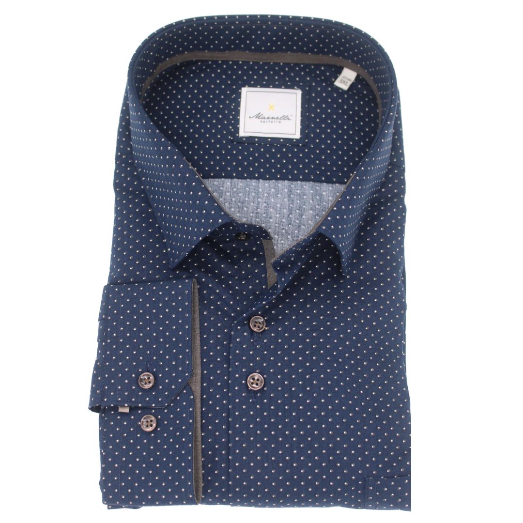 Marnelli Navy Spotted Shirt Navy