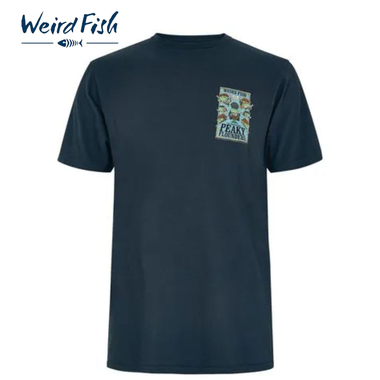 Weird Fish Peaky Flounders Artist Tee Navy