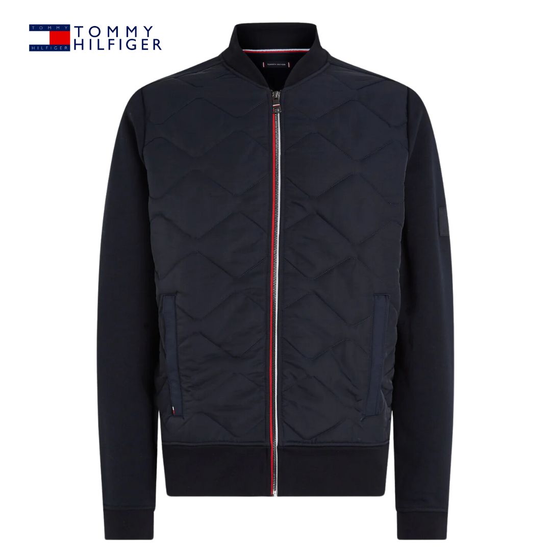 Tommy Hilfiger Mixed Media Bomber Jacket Navy