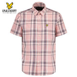 Lyle & Scott Linen Pink Check Shirt Pink