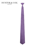 Hunter & Oak Navy & Purple Pattern Tie Navy