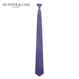Hunter & Oak Lilac & Navy Pattern Tie Navy