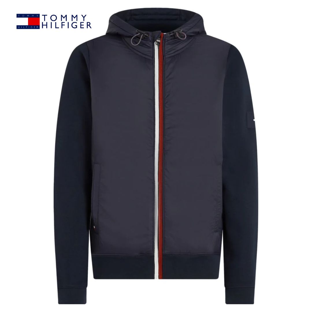 Tommy Hilfiger Mix Media Navy Zip Hoodie Navy