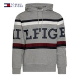 Tommy Hilfiger Global Stripe Grey Hoody Light Grey