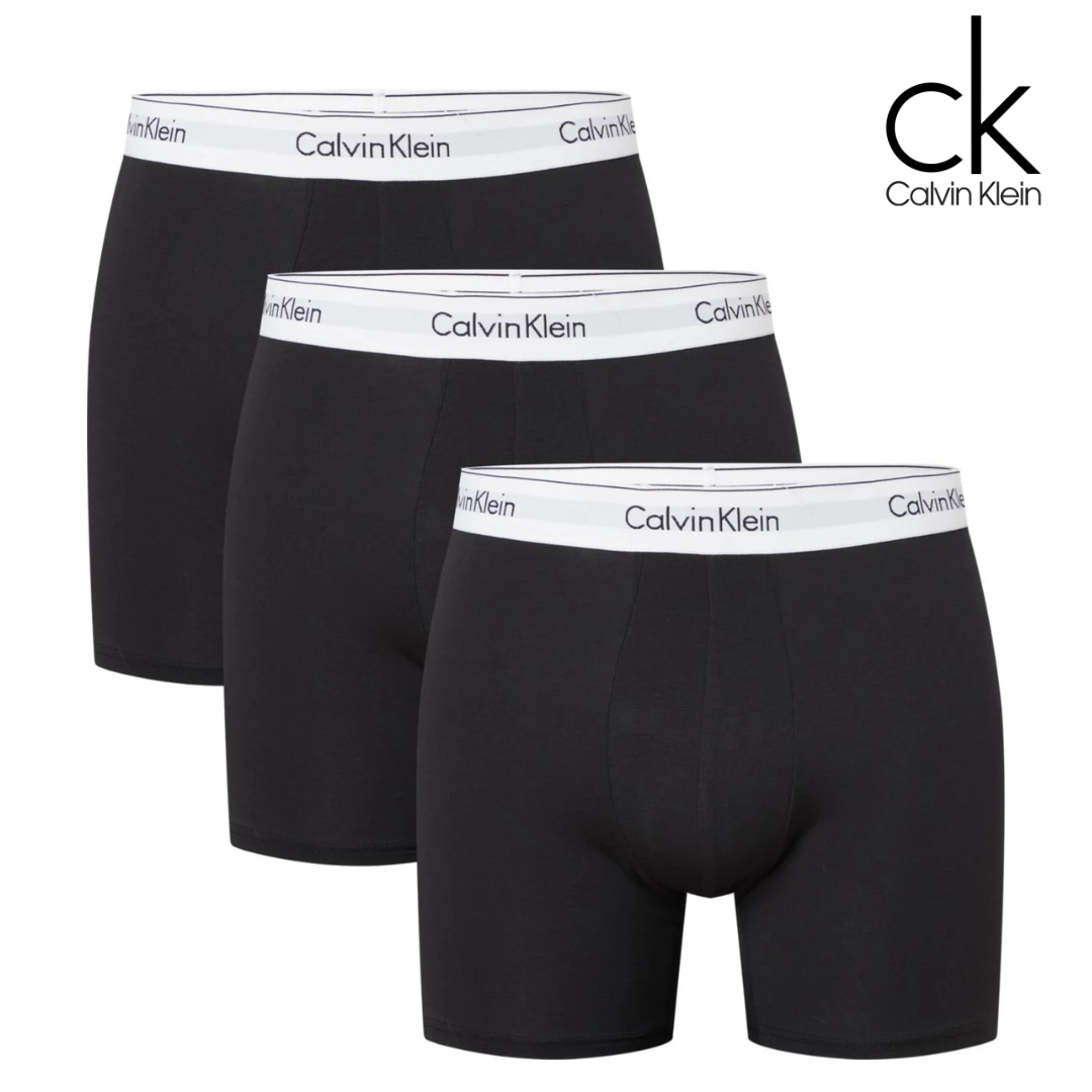 Calvin Klein 3-Pack Black & White Boxer Black