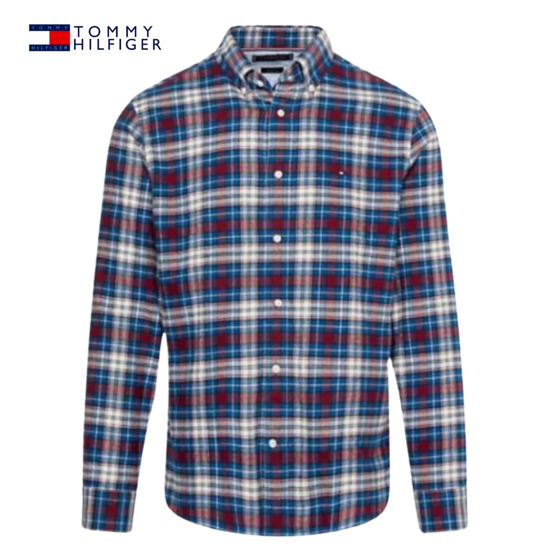 Tommy Hilfiger Oxford Tartan Check Shirt Blue