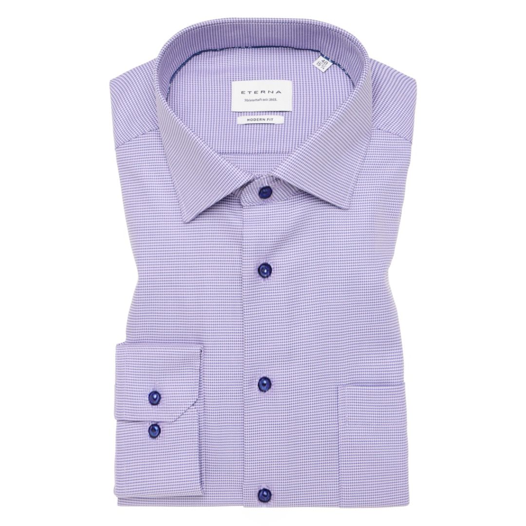 Eterna Lilac Diamond Twill Shirt Purple
