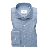 Eterna X-Tall Blue Floral Pattern Shirt Blue