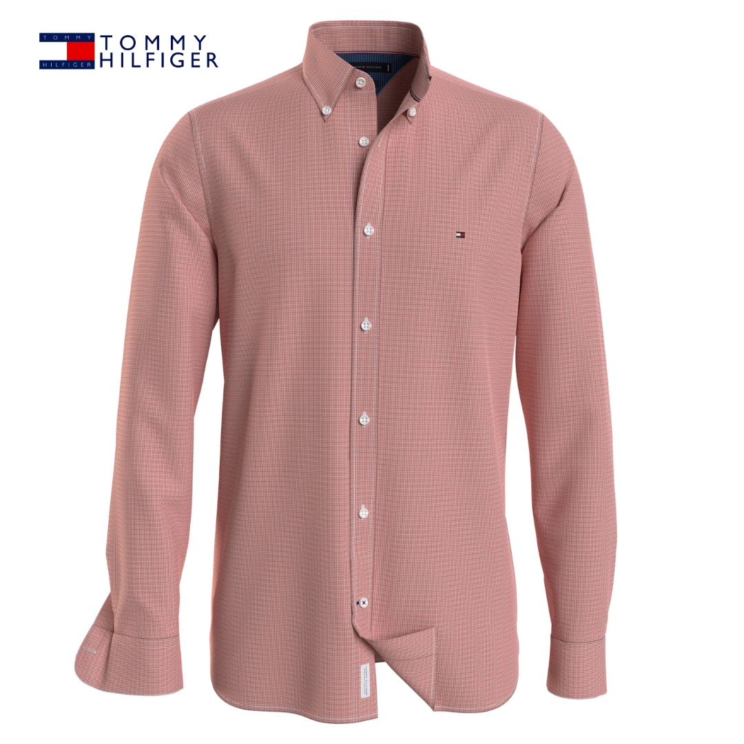 Tommy Hilfiger Brushed Dobby Red Shirt Red