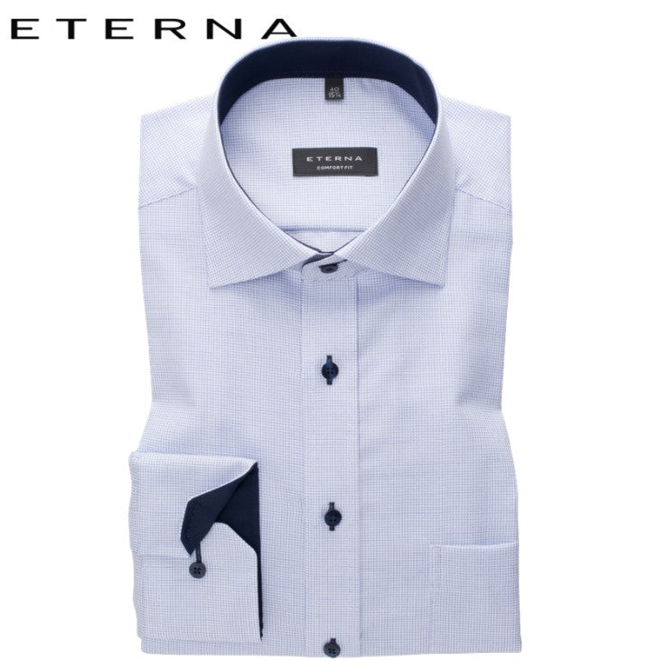 Eterna Light Blue Fleck Shirt Blue