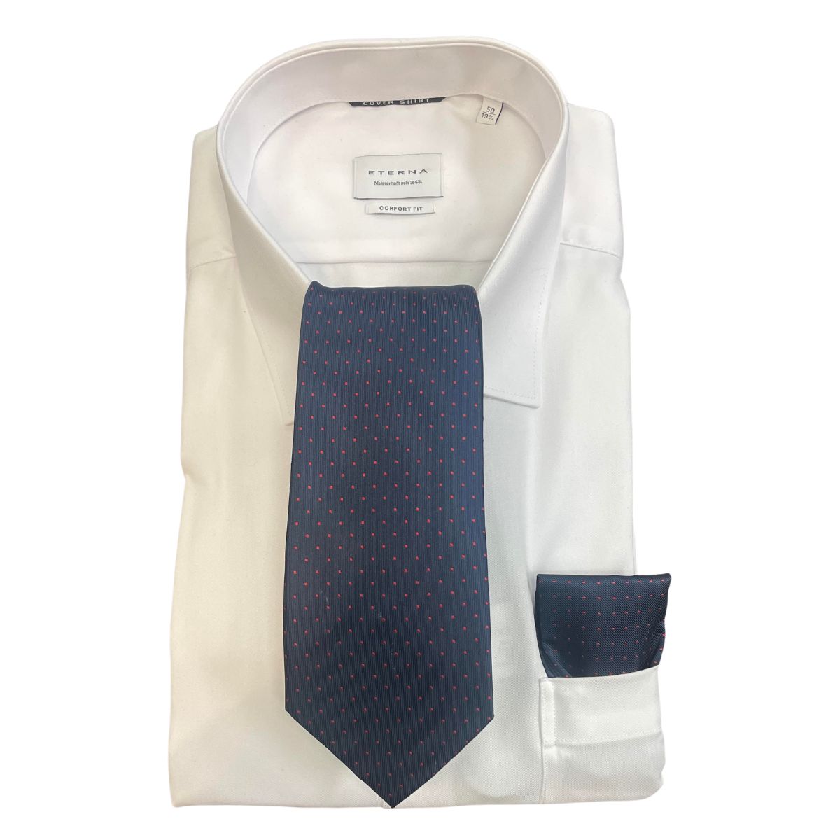 Hunter & Oak X-Long Navy & Red Spot Tie Navy