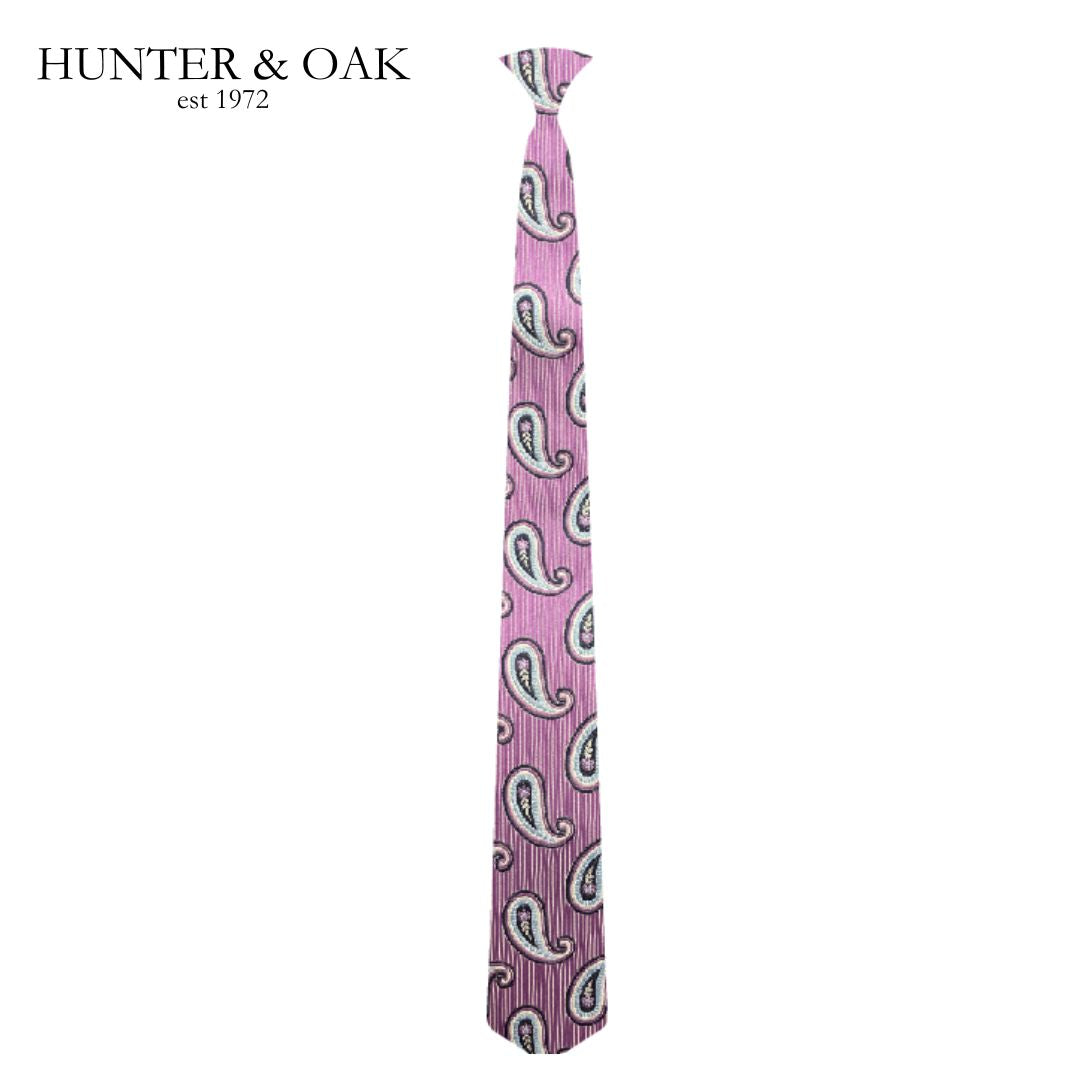 Hunter & Oak X-Long Lilac Detail Tie Purple