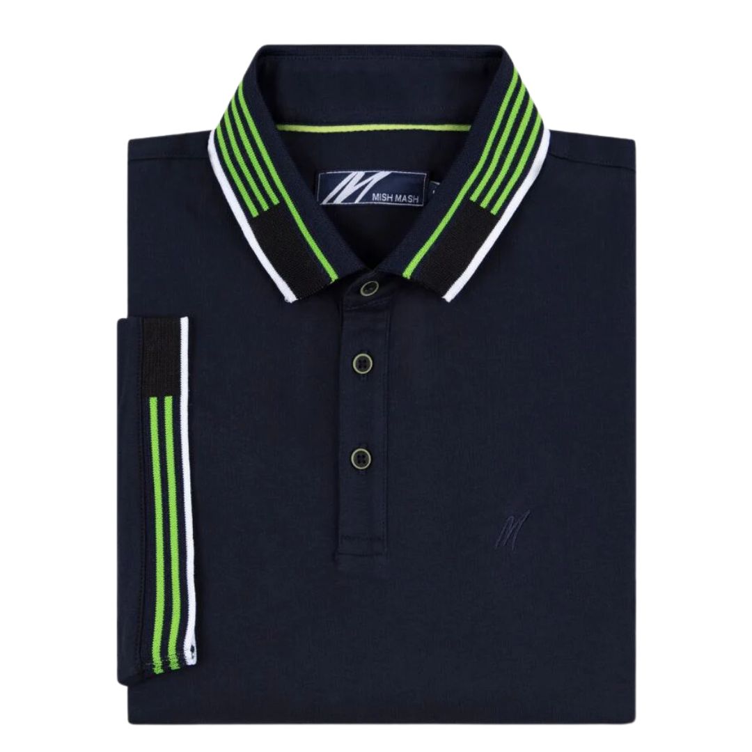 Mish Mash X-Long Oslo Navy & Green Polo Navy