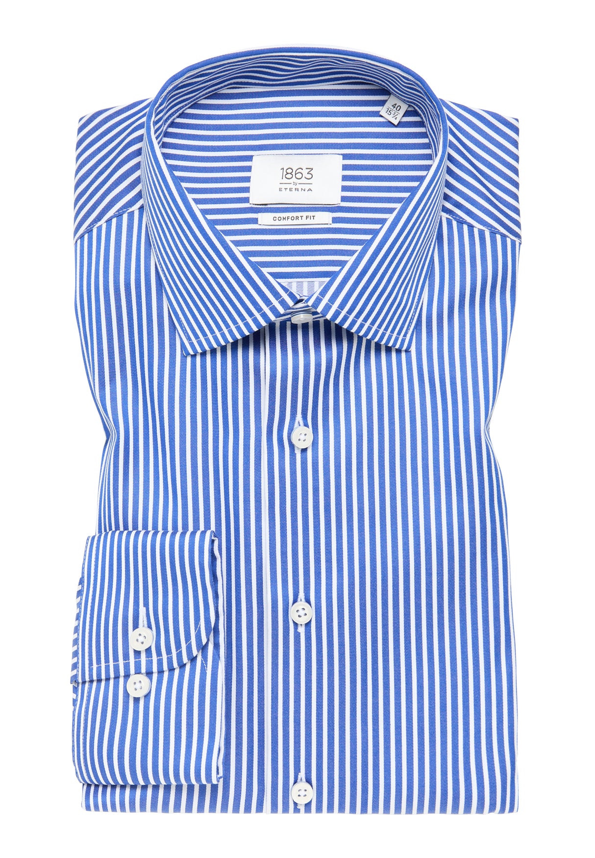 Eterna 1863 Royal Blue Stripe Shirt Blue
