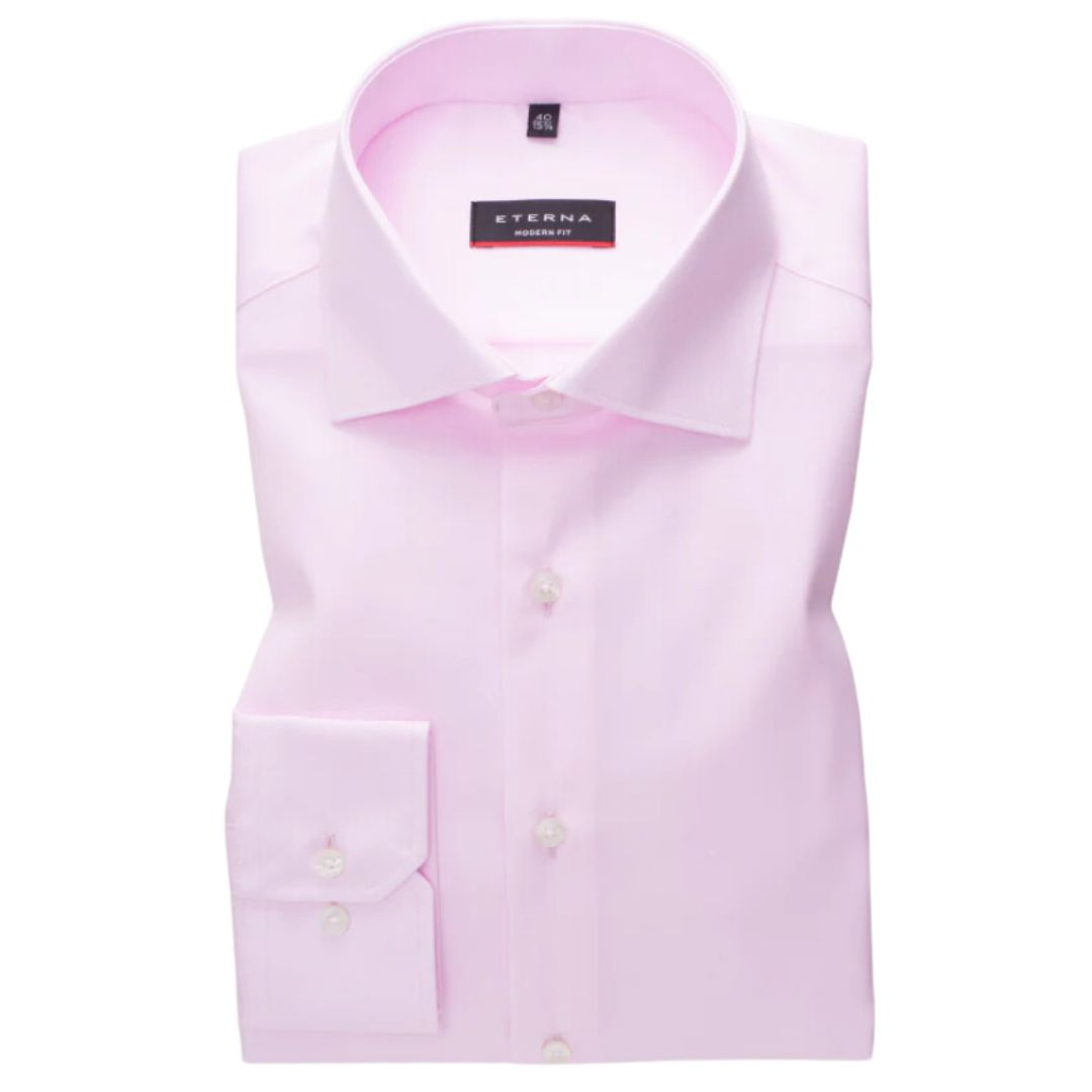 Eterna Pink Twill Formal Shirt Pink
