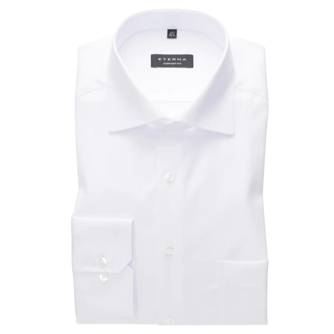 Eterna Classic White Twill Shirt White