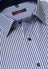 Eterna X-Tall Navy Stripe Shirt Navy