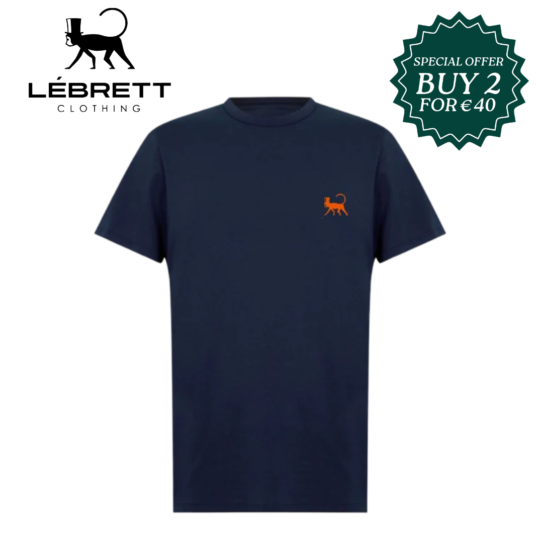 Lebrett Crew Neck Navy Logo T-Shirt Navy