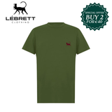 Lebrett Crew Neck Khaki Logo T-Shirt Green