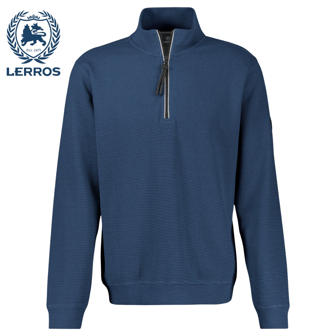Lerros Quarter Zip Storm Blue Sweatshirt Blue
