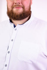 Mc Ivor Ultan White Shirt W/ Blue Print White