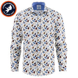 A Fish Named Fred Guitar Print Shirt White