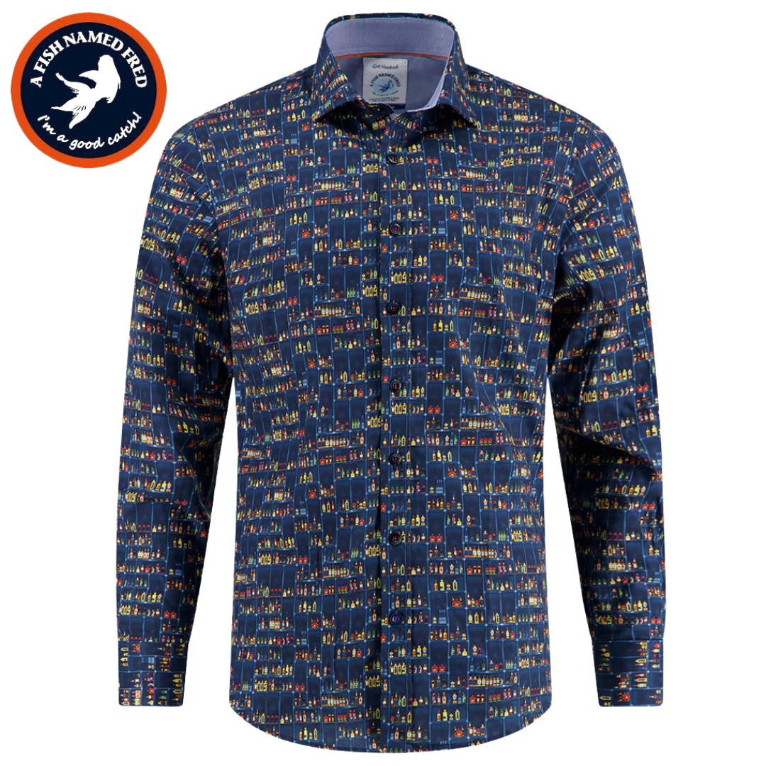 A Fish Named Fred Cheers Navy Shirt Navy