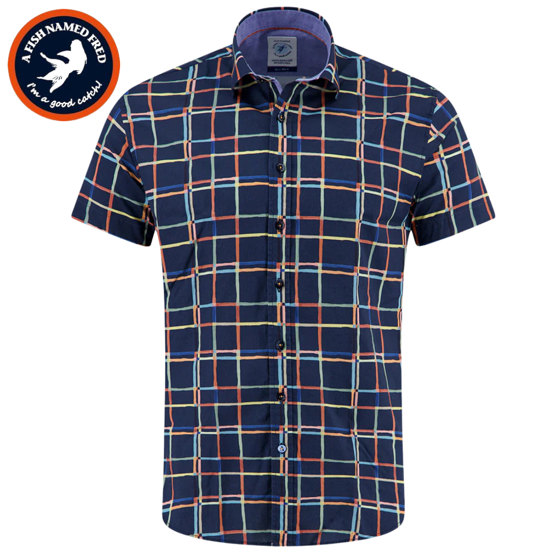 A Fish Named Fred Tron Line S/S Shirt Navy