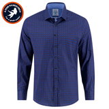 A Fish Named Fred Navy Wagon Print Shirt Navy