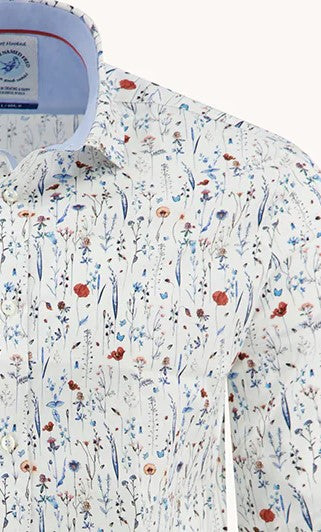 A Fish Named Fred Wild Flowers Shirt White