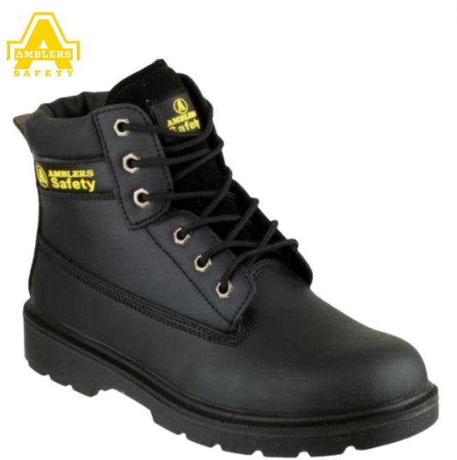 Ambler Lace Up Steel Toe Boot Black