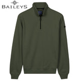 Baileys 1/4 Zip Structured Green Sweater Green