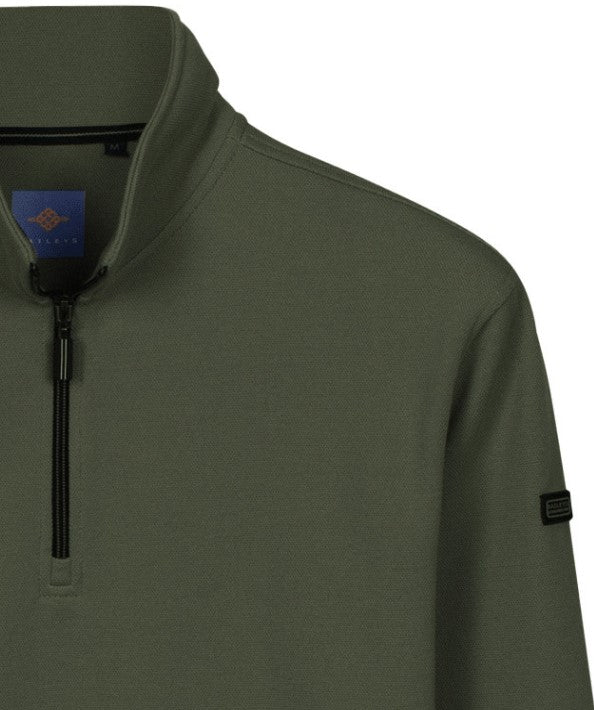 Baileys 1/4 Zip Structured Green Sweater Green