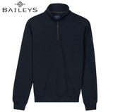 Baileys 1/4 Zip Structured Blue Sweater Blue