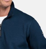 Baileys 1/4 Zip Structured Blue Sweater Blue