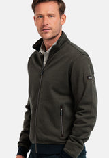 Baileys Textured Full Zip Green Sweater Green