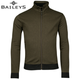 Baileys Textured Full Zip Green Sweater Green
