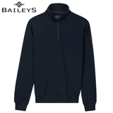 Baileys 1/4 Zip Structured Blue Sweater Blue