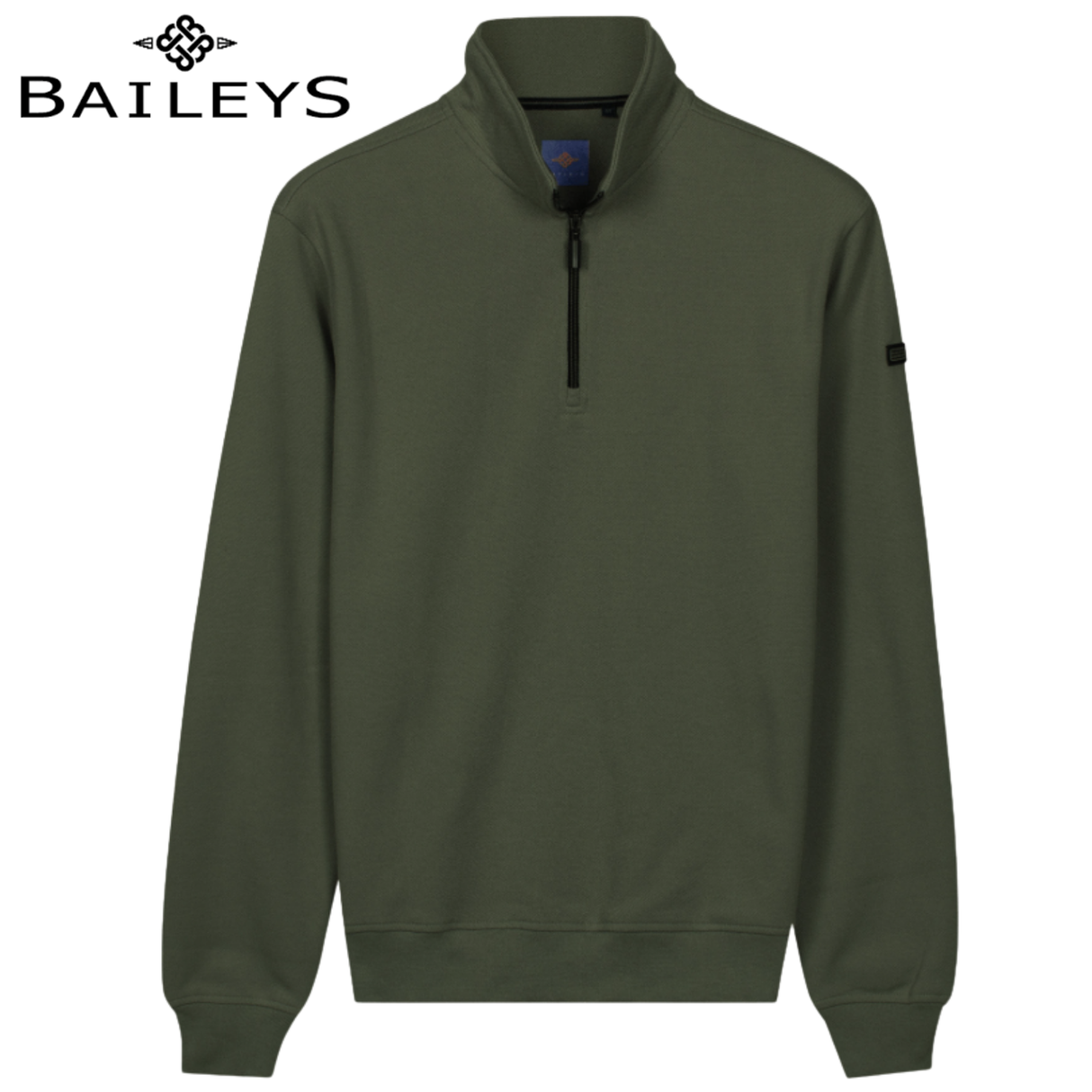 Baileys 1/4 Zip Structured Green Sweater Green