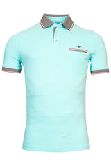 Baileys Contrast Collar Aqua Polo Shirt Blue