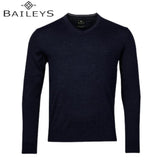 Baileys Cotton V-Neck Navy Knit Navy