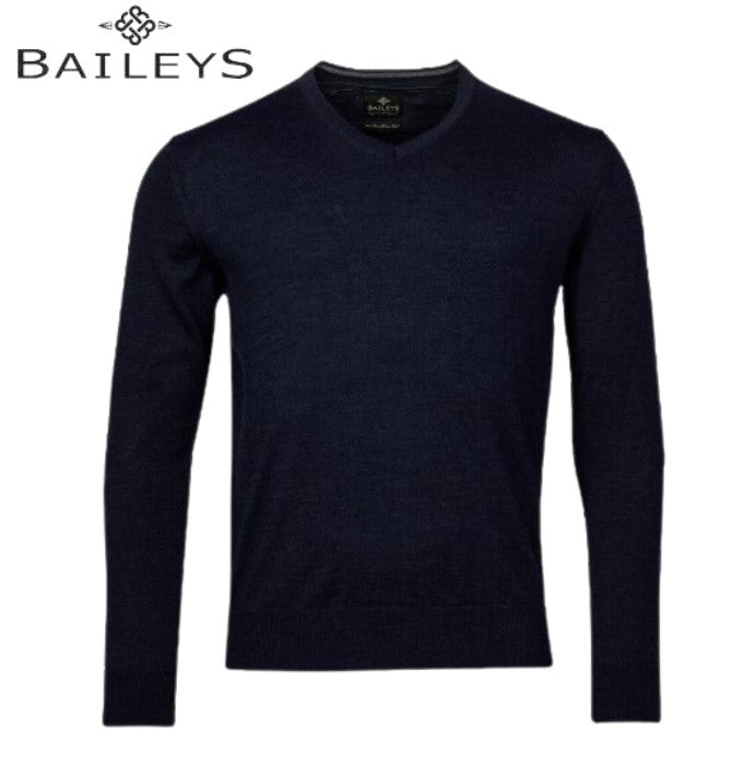 Baileys Cotton V-Neck Navy Knit Navy