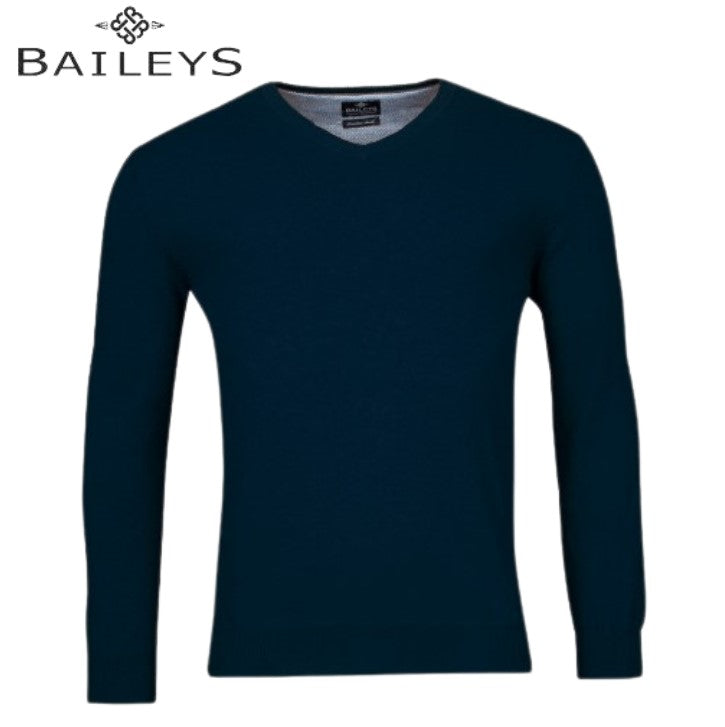 Baileys Classic Cotton Navy V-Neck Knit Navy